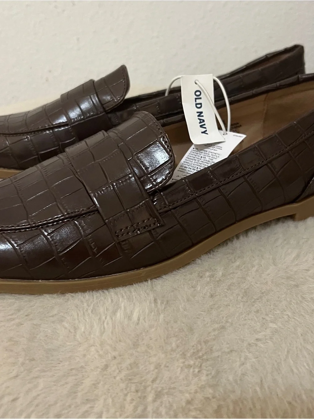 Old Navy Brown Croc-Embossed Slip-On Loafer